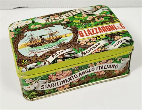 d lazzaroni biscuits metal boxes|Lot Of 2 Vintage Italian Biscuit metal box D.Lazzaroni.